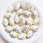 Hand-Painted Dinosaur Egg Acrylic Beads 16x24mm Colorful 5pcs 2