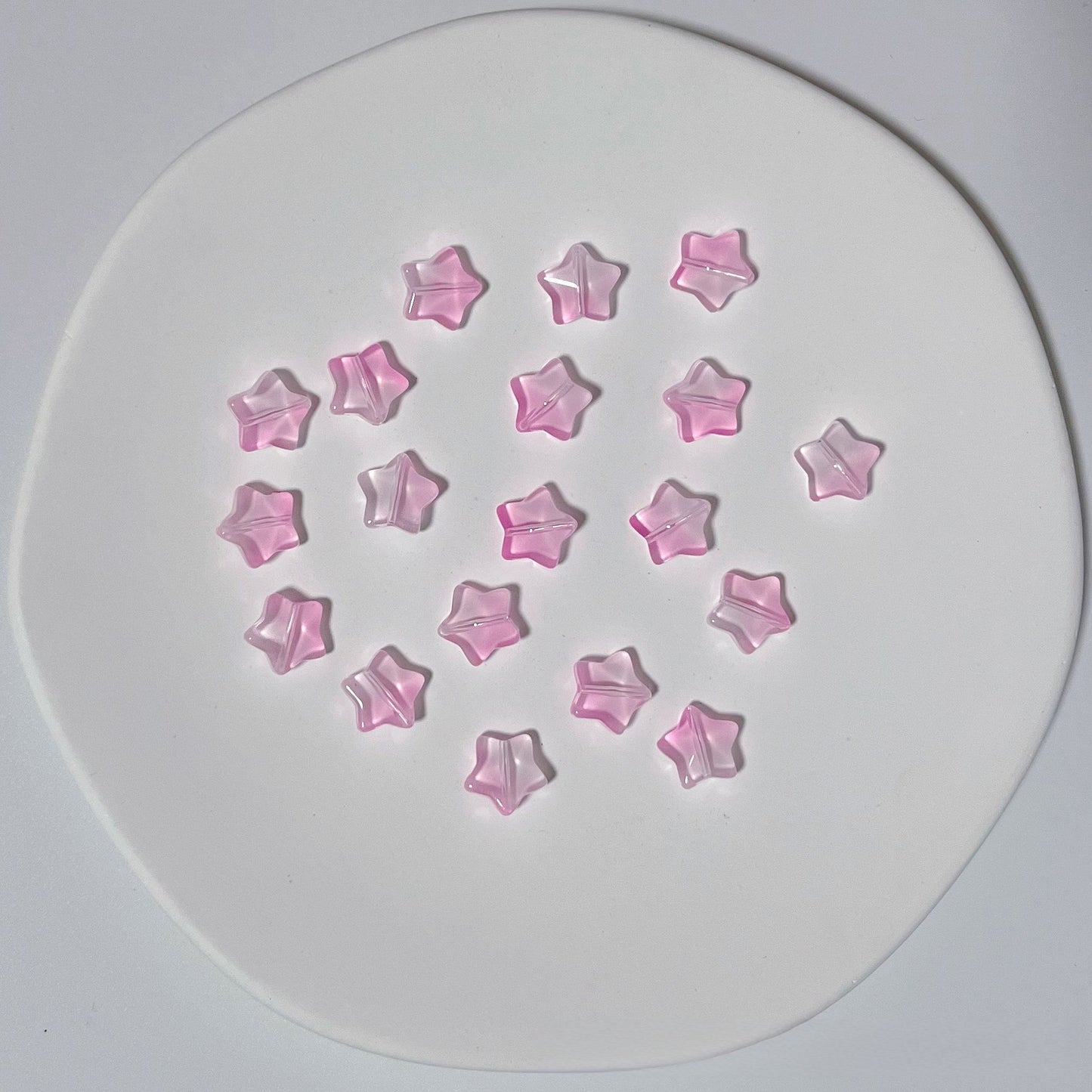 Czech Glass Beads Star 8mm Translucent Pastel Iridescent 50pcs 7