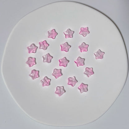 Czech Glass Beads Star 8mm Translucent Pastel Iridescent 50pcs 7