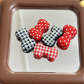 Houndstooth Pattern Bow Acrylic Beads 25mm Glossy Mixed 10pcs
