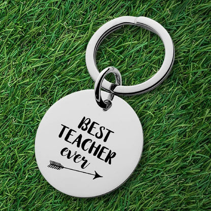 Stainless Steel Teacher Keychain Polished Silver Arrow Design 4