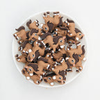 3D Brown Horse Shape Silicone Focal Beads 20 pcs
