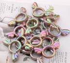 UV Color Plated Solid Color Varied Sakura Angel Wings Acrylic Beads 2pcs 10