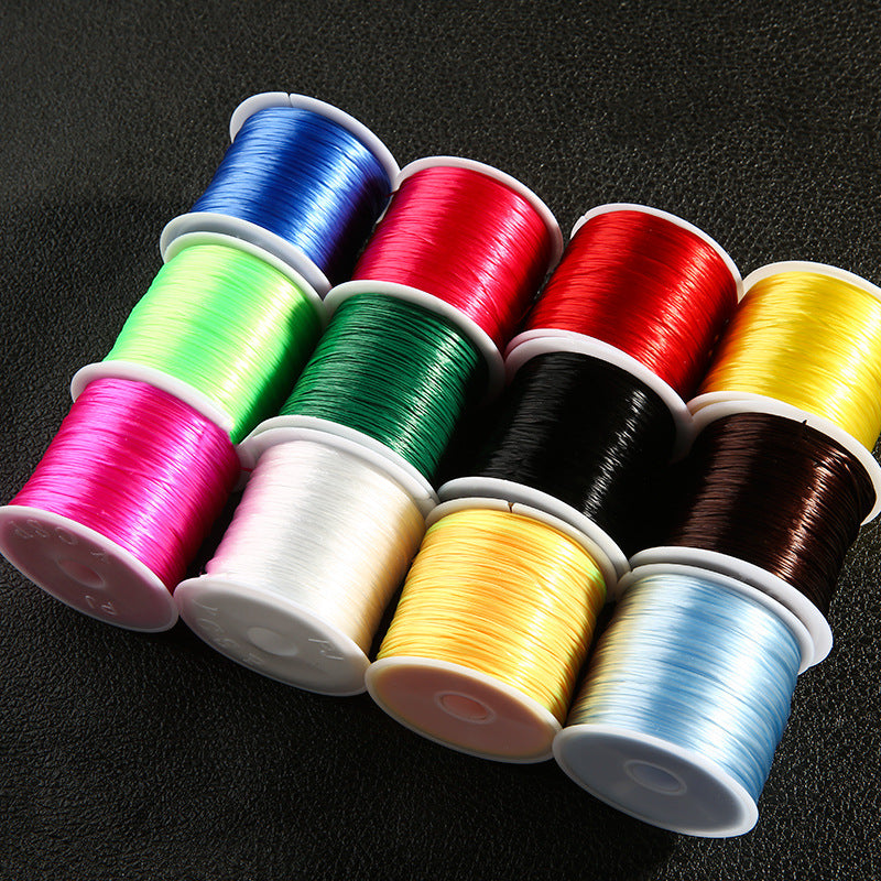 Flat Elastic Thread Cord 1mm Spandex Crystal Shine 60m Roll