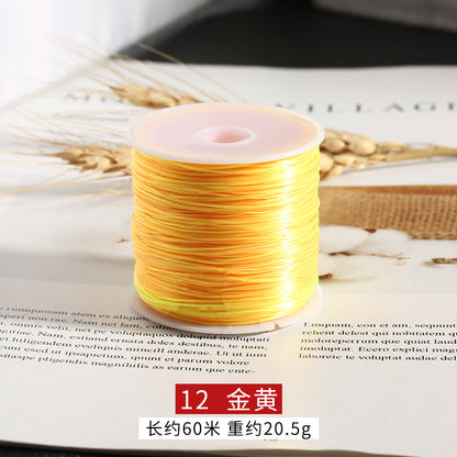 Flat Elastic Thread Cord 1mm Spandex Crystal Shine 60m Roll 6