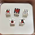 Striped Kitten Square Acrylic Beads 14mm Playful Designs 10pcs