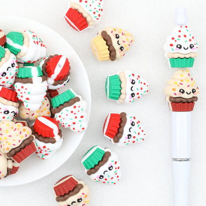 3D Crushed Sugar Cake Cup Focal Beads 20 pcs