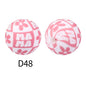 50Pcs 15mm Colored pattern printed silicone beads 50