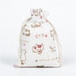 Cotton Linen Drawstring Pouches 10x14cm Animal and Botanical Prints 2pcs 28