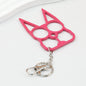 Self Defense Keychain Zinc Alloy Dual Pointed Multi Functional - Rose Red