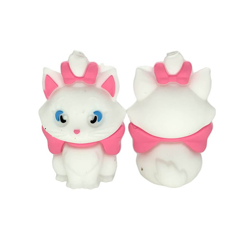 Silicone 3D Focal Beads Disney The Aristocats Sweet Cat Pink Bows