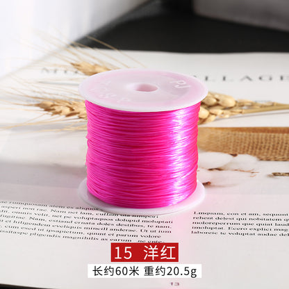 Flat Elastic Thread Cord 1mm Spandex Crystal Shine 60m Roll 16