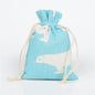 Cotton Linen Drawstring Pouches 10x14cm Animal and Botanical Prints 2pcs 13