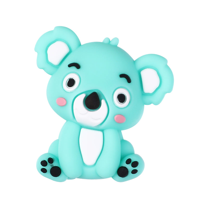 Silicone 3D Focal Beads Koala Sitting Pose Pastel Colors 20pcs 15