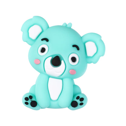 Silicone 3D Focal Beads Koala Sitting Pose Pastel Colors 20pcs 15