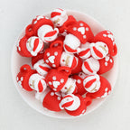 3D Santa Cup Silicone Focal Beads Wholesale, Red Christmas Head Design