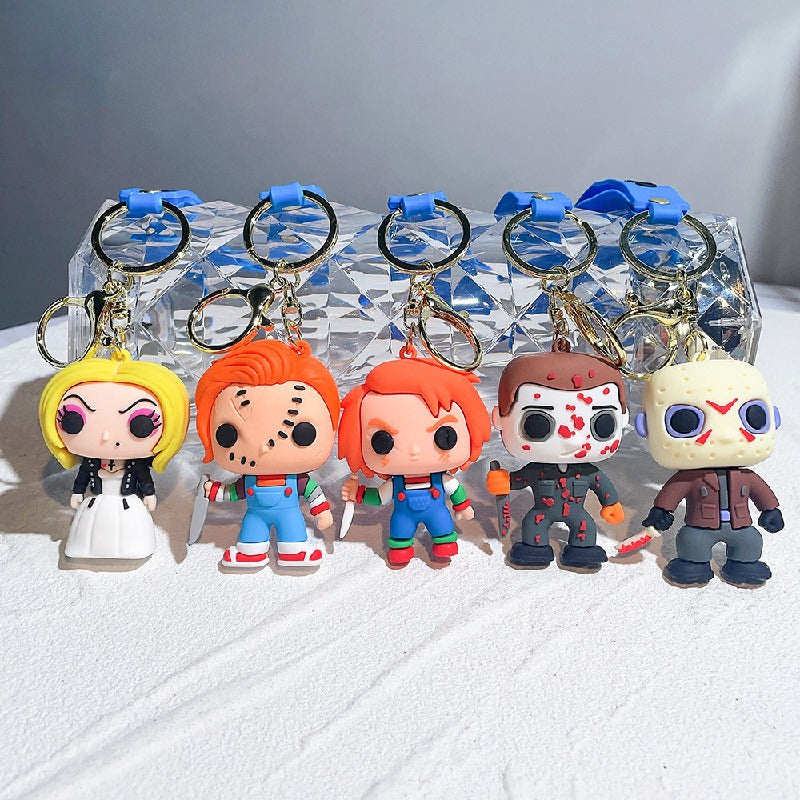 Acrylic Halloween Ghost Keychain Silicone Horror Character Charm 4