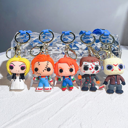 Acrylic Halloween Ghost Keychain Silicone Horror Character Charm 4