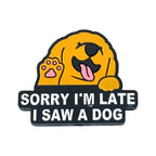 Silicone Focal Beads Dog Sorry I'm Late Quote Tongue Out 20pcs