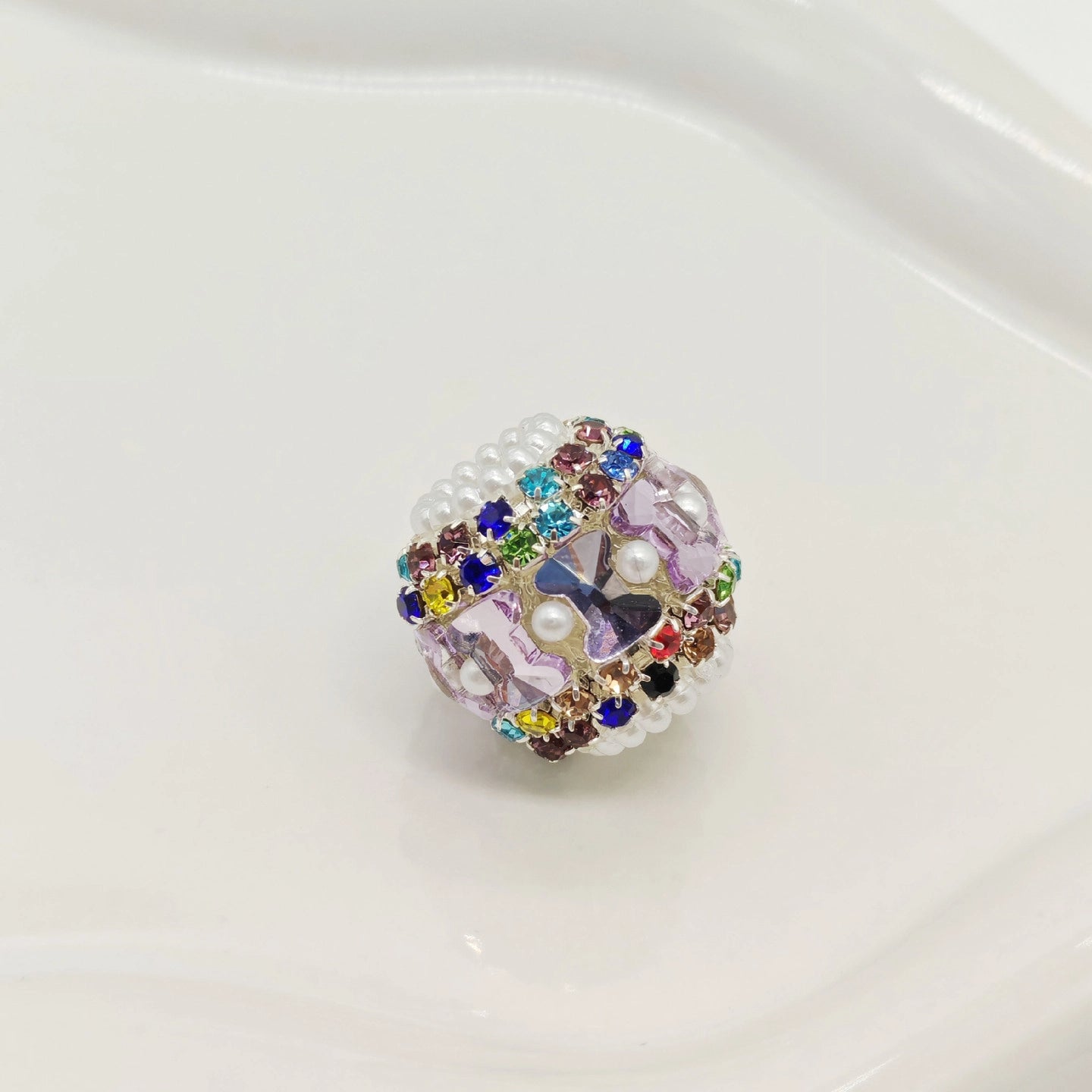 Full Rhinestone Bubblegum Rhinestone Beads 18mm Glam 4pcs 6