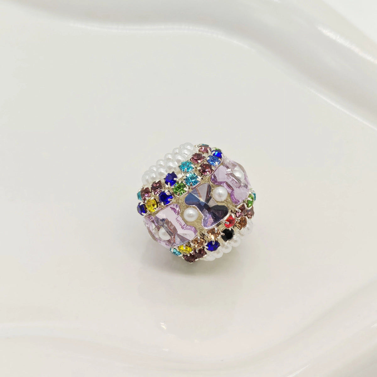 Full Rhinestone Bubblegum Rhinestone Beads 18mm Glam 4pcs 6