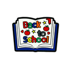 Silicone Focal Beads Back to School Open Book Layout 20pcs
