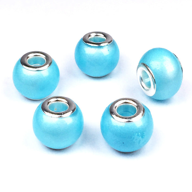 Glass Round Spacer Beads 10*15mm Large Hole 100pcs 17