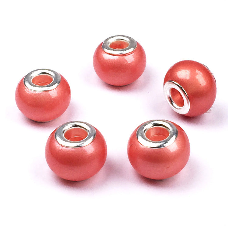Glass Round Spacer Beads 10*15mm Large Hole 100pcs 23