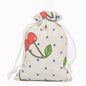 Cotton Linen Drawstring Pouches 10x14cm Animal and Botanical Prints 2pcs 25