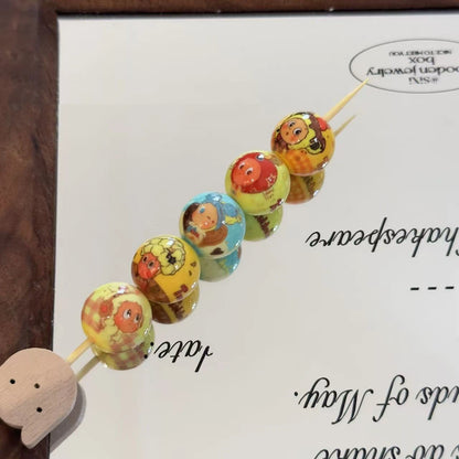 Twinkl Round Acrylic Beads 16mm Colorful Printed 10pcs