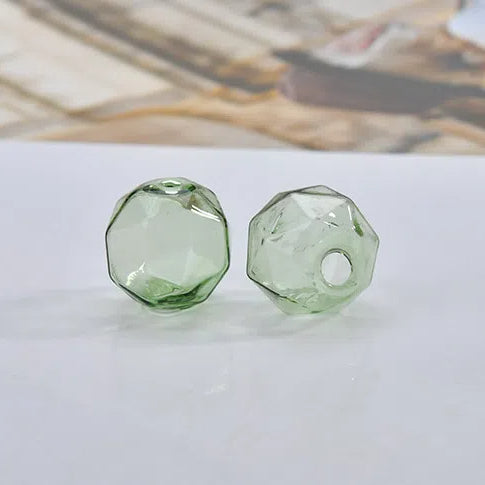 Transparent Faceted Hollow Polygonal Glass Beads 16mm 10pcs 9
