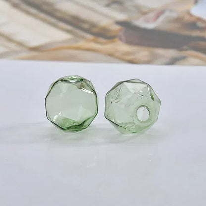 Transparent Faceted Hollow Polygonal Glass Beads 16mm 10pcs 9