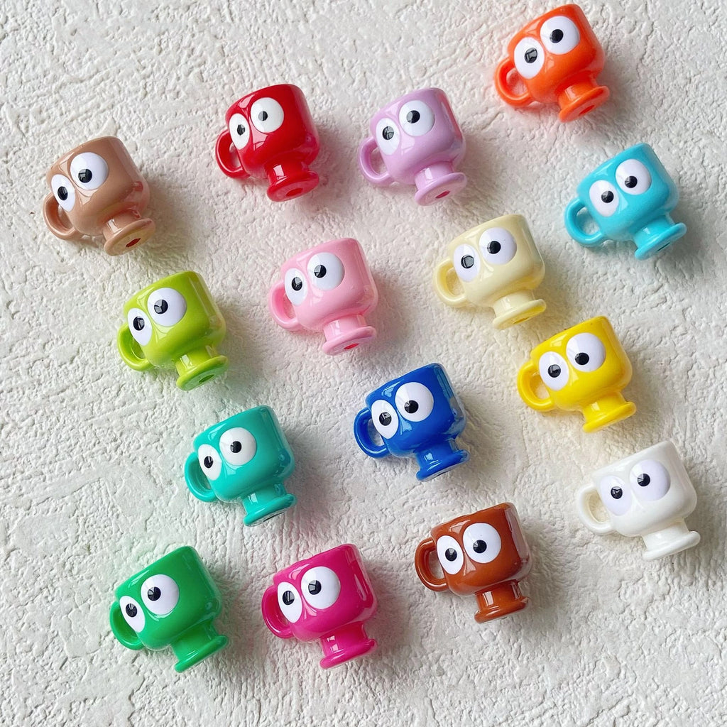 Personification Cup Acrylic Beads 18mm Enamel Glossy 6pcs 2