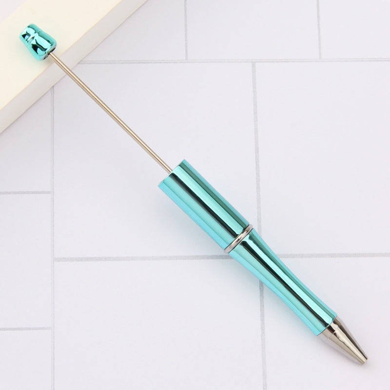Beadable Plastic Pens Wholesale, UV Electroplated Metallic Gradient Colorful Ballpoint, 11.5mm x 145mm