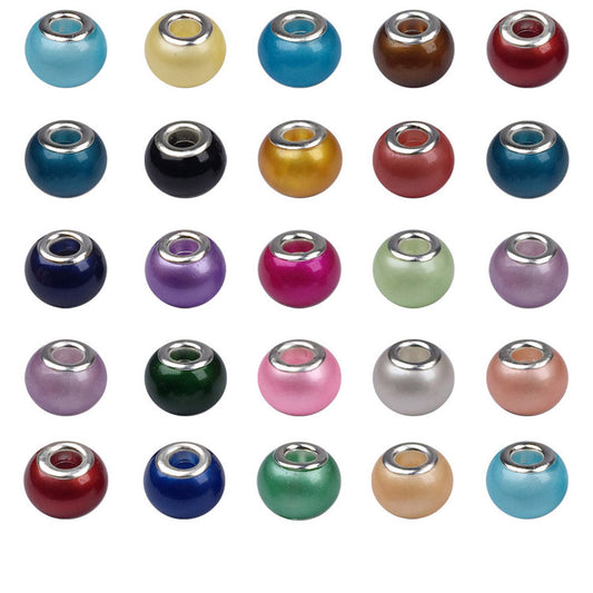 Glass Round Spacer Beads 10*15mm Large Hole 100pcs
