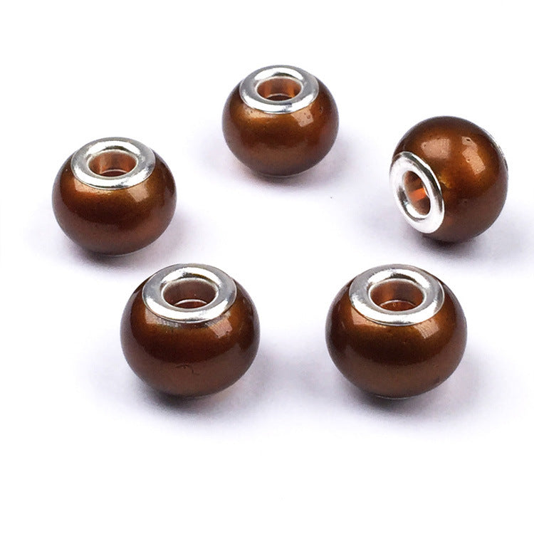 Glass Round Spacer Beads 10*15mm Large Hole 100pcs 3