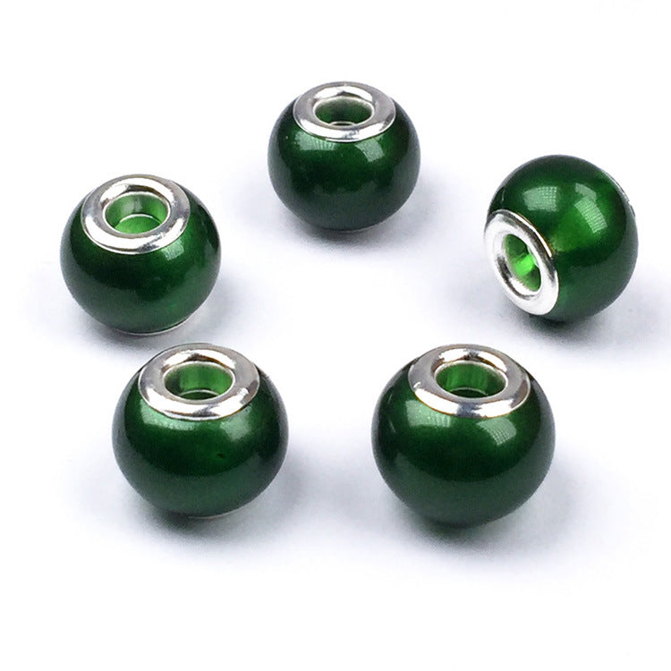 Glass Round Spacer Beads 10*15mm Large Hole 100pcs 21