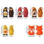3D Autumn Gnome and Fox Silicone Focal Beads Fall Theme 20pcs 9