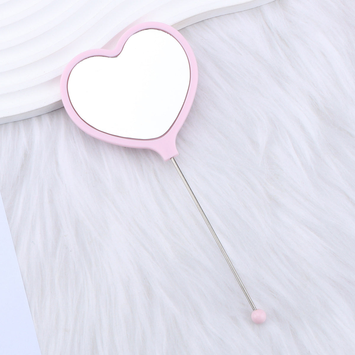 Beadable Plastic Mirrors Handheld Heart-shaped