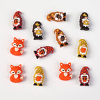 3D Autumn Gnome and Fox Silicone Focal Beads Fall Theme 20pcs 3