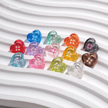 Clear Round and Heart Acrylic Beads 12mm Translucent Pastel Mixed Colors 50pcs 3