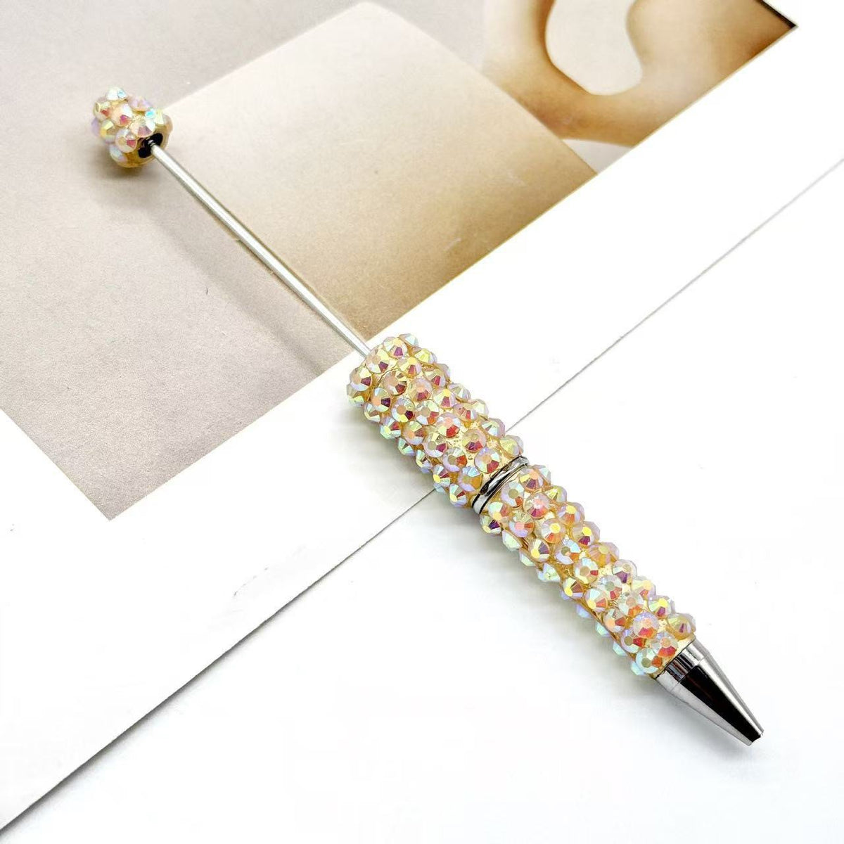Creative DIY Full Coverage Pearl Rhinestones Beadable Pen 18
