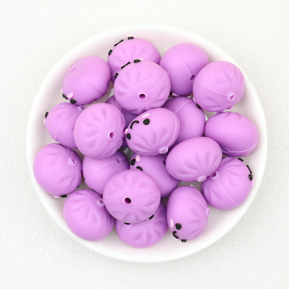 Colorful 18mm 3D Silicone Focal Beads Solid Colored Cute Smiling Buns 20pcs 11