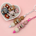 3D Squirrel Silicone Focal Beads Cute Animal Design 20pcs 3
