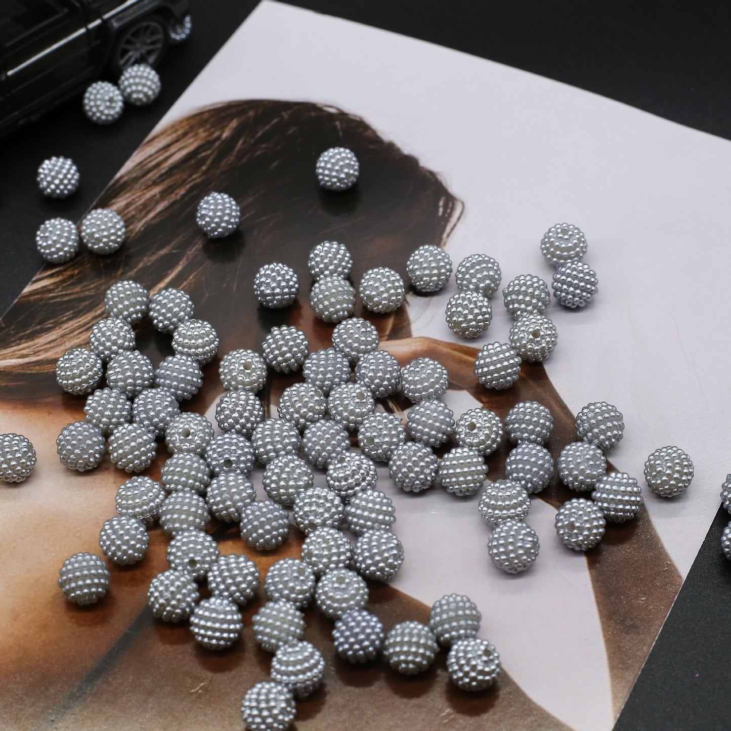 Opaque Bubblegum Beads 20mm Imitation Pearl Waxberry Textured 200pcs 8