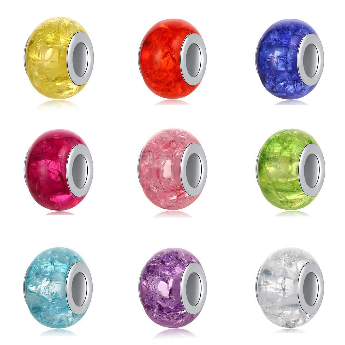 Resin Spacer Beads 9 14mm Imitation Crackle 40pcs