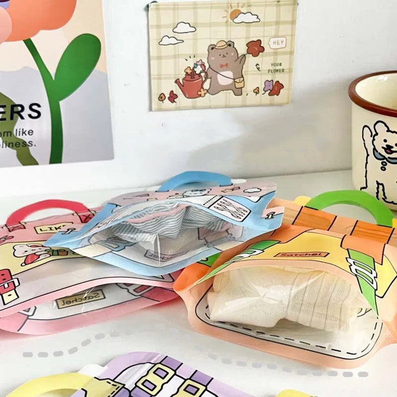 Zip Lock Bags Plastic Graffiti Bunny Bear Window 16x17cm 10pcs 3