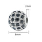 Fancy Zirconia Paved Brass Round Beads 6mm 8mm 10mm 30pcs 17