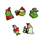 Silicone Focal Beads Grinch Santa Hats Leopard Print 20pcs