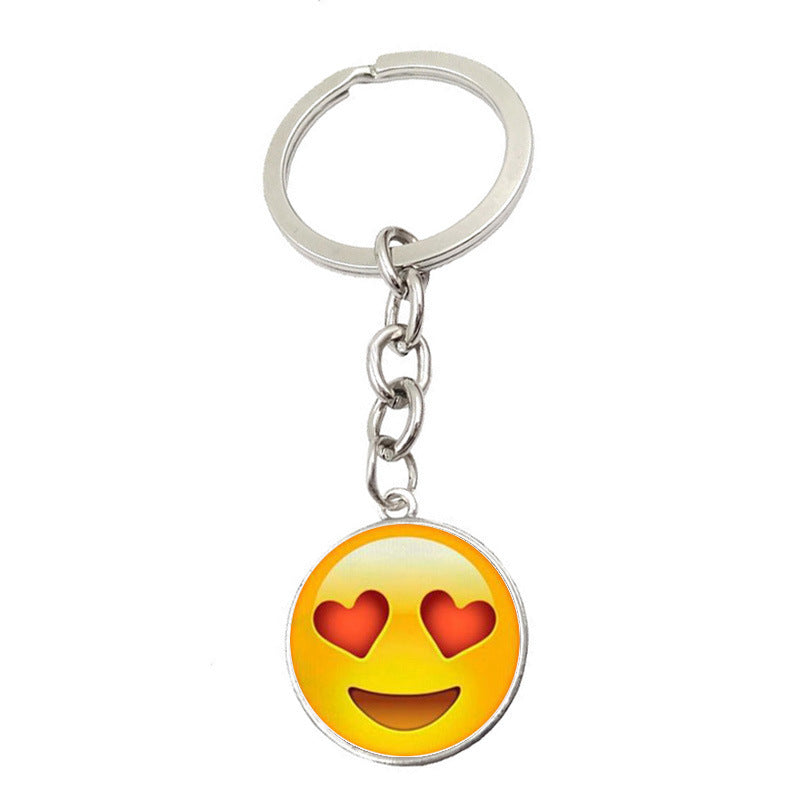 Metal Smiley Face Keychain Cheeky Wink Tongue Out Emoji Zinc Alloy 9